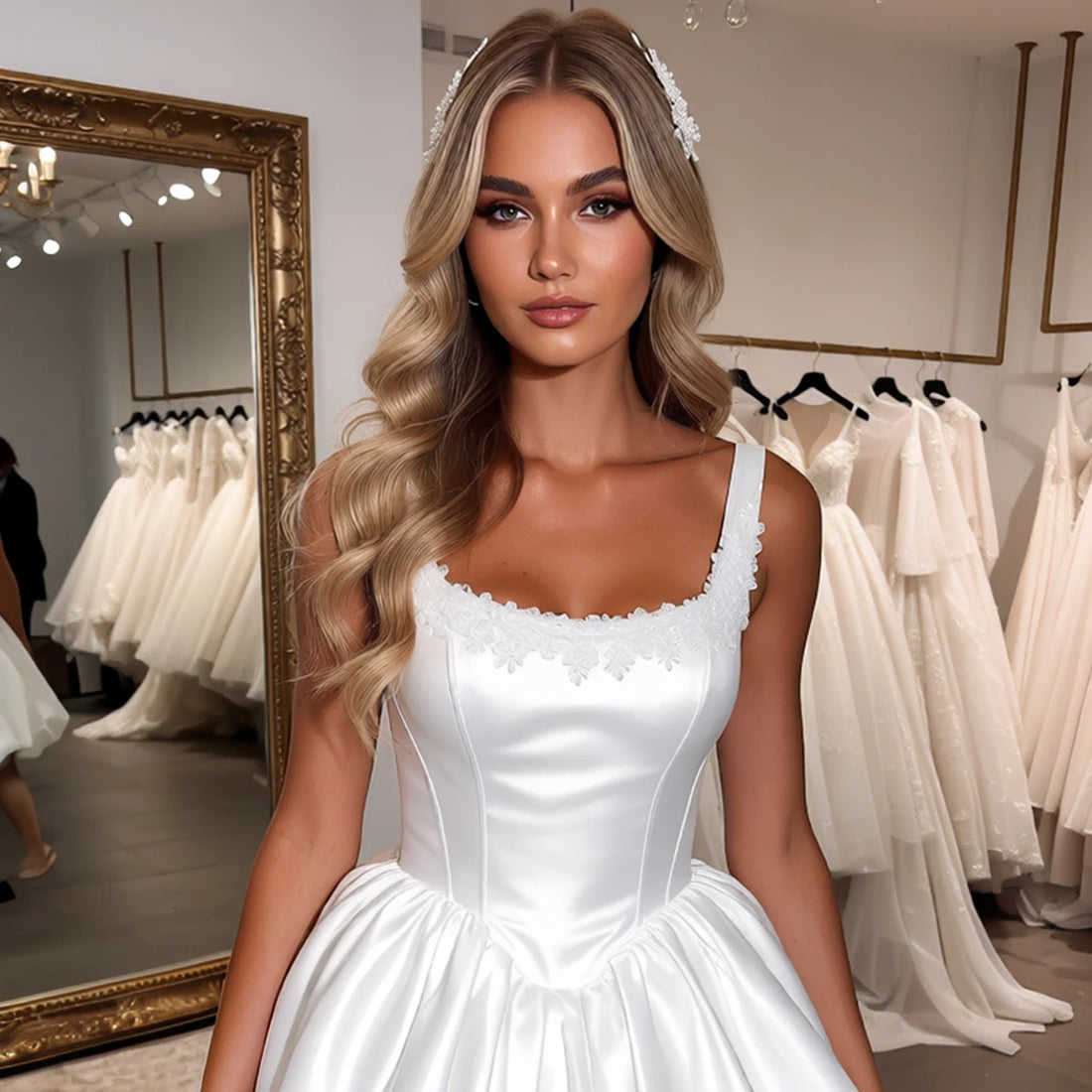 Simple Lace Satin Short Wedding Dresses For Bride Mini Bridal Party Gown Vestidos Novia A Line Ball Gown Women