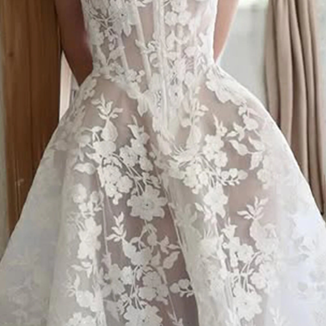 Luxury Lace Appliques Wedding Dress For Women Long Strapless Ball Gown Bridal Party Gown For Bride vestido de novia