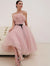 Beautiful Pink Tull Wedding Dresses Sleeveless Short Prom Grown Custom Made Knee Length Party Dress Vestido De Noival