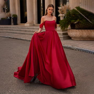 Customized Strapless A-Line Wedding Dresses Backless Zipper With Buttons Evening Gown vestidos de novia