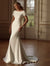 Classic O Neck Wedding Dresses Cap Sleeves With Appliques Mermaid Bridal Gown Backless Evening Dress Vestido De Casamento