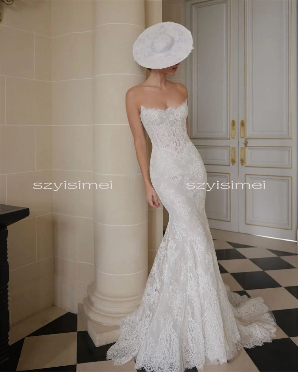 Mermaid Lace Wedding Dress Sweep Train Bridal dress For Wedding платье на выпускной с корсетом