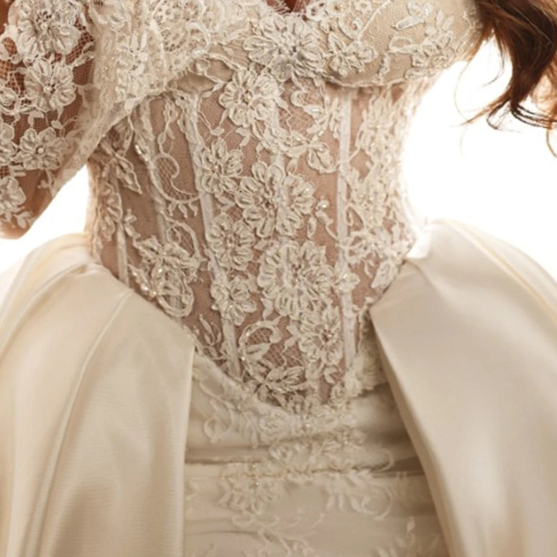 Luxury Lace Sweetheart Mermaid Wedding Dress With Train Long Sleeve Sheath Satin Bridal Party Gown For Bride vestido de novia