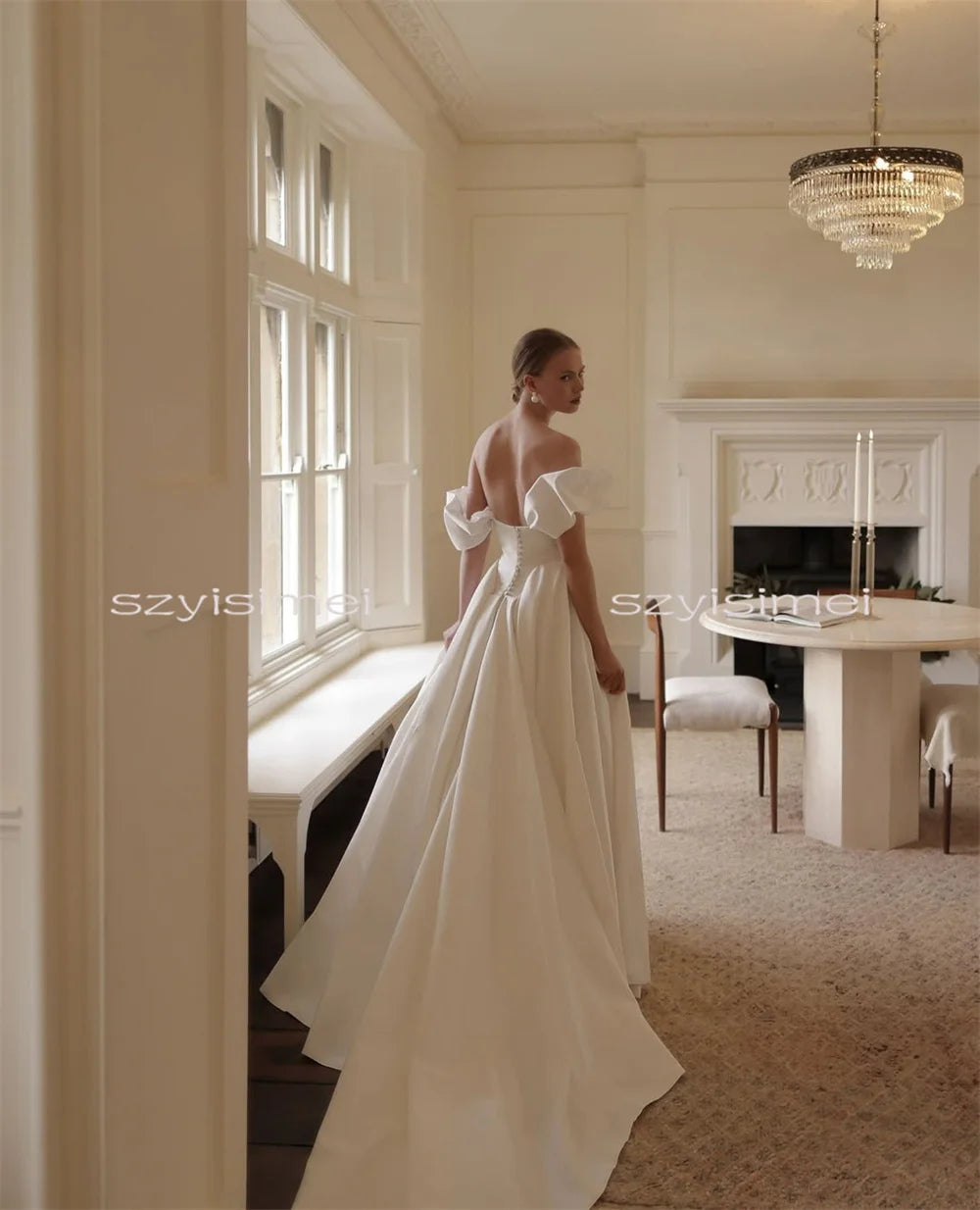 A Line Sweetheart Wedding Dresses For Courthouse Satin Bridal Gowns Back Zipper Customized Evening Dress For Wedding