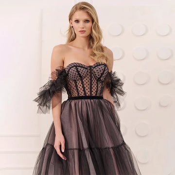 Sweetheart Black Short Prom Dress For Wedding Mini A-Line Party Gown Back Corset Evening Dresses Vestido De Novia Customized