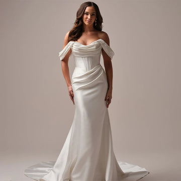 Classical Pleat Sweetheart Mermaid Wedding Dresses Sweep Train Evening Dress For Wedding Custom Made 2026 Rode De Morrie