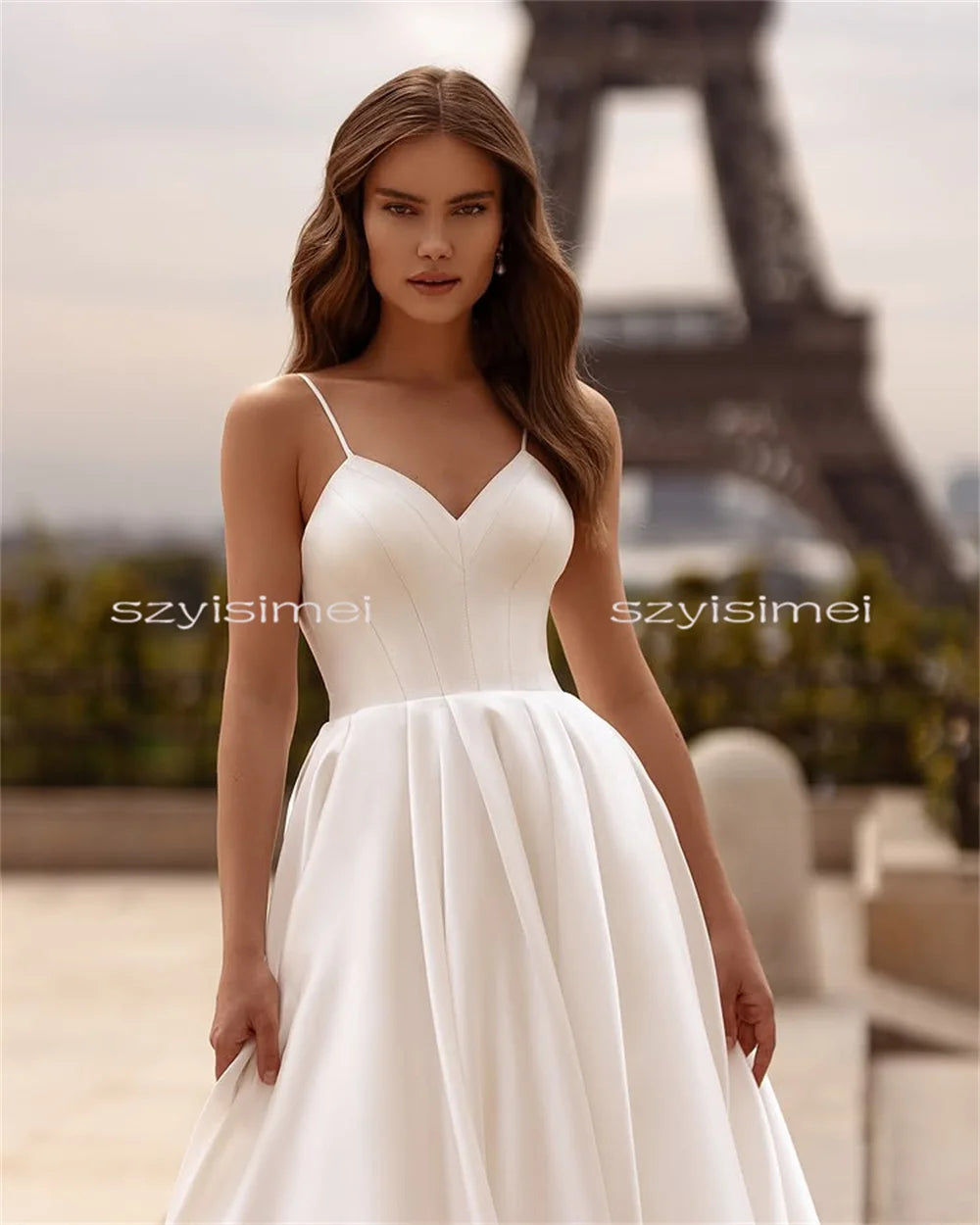 Spaghetti Strap Wedding Dresses Luxury 2025 A-Line Bridal Gown For Wedding Customized Bride Women Dress