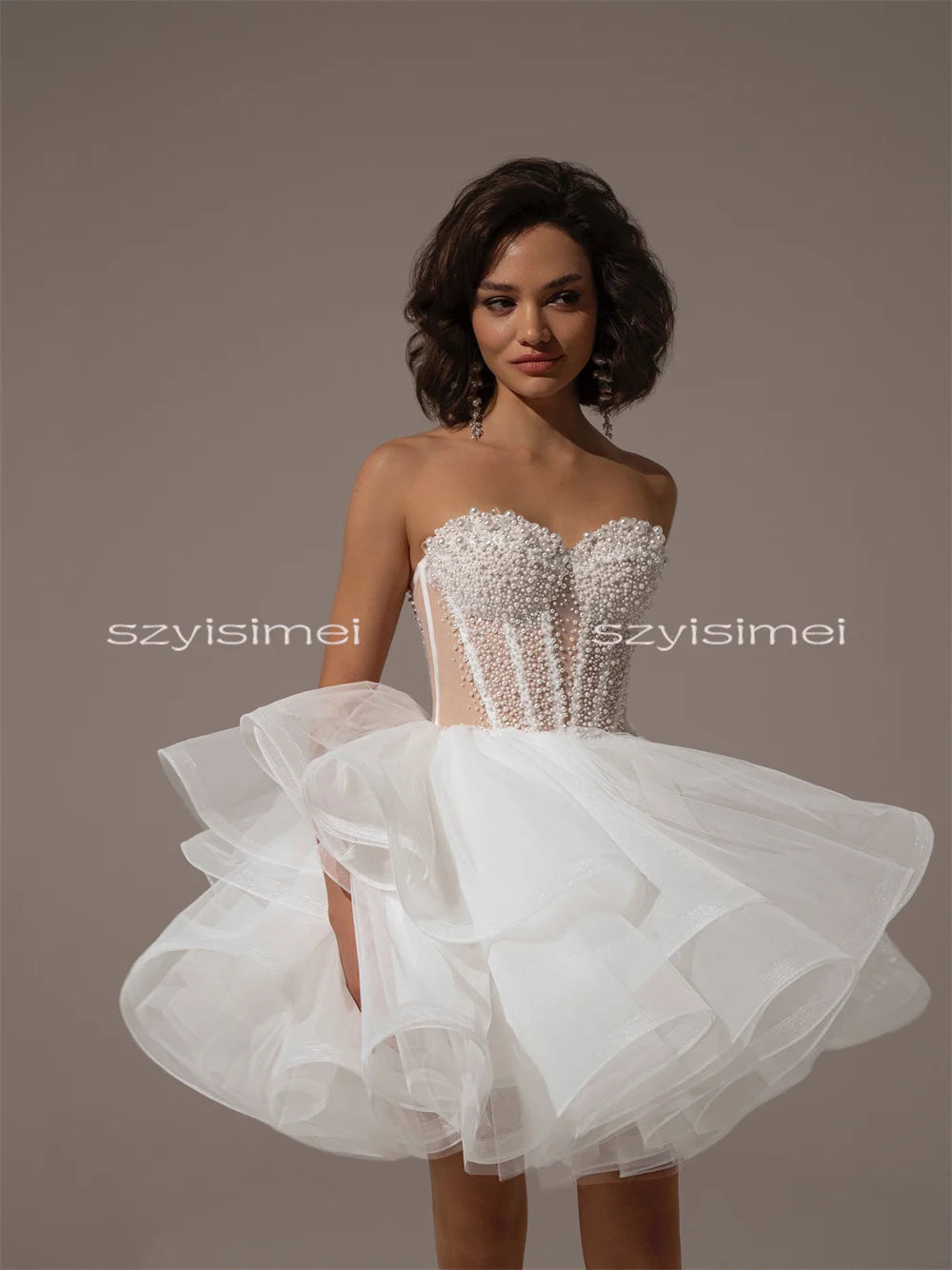 Newest Prom Dress For Wedding Short A line Bridal Dresses 2026 Sexy Sleeveless Mini Bridal Dresses For Wedding robe de mariée