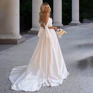 Princess Strapless With Peals Ball Gown For Wedding A-Line Wedding Dress Sweep Large Train robe de mariée vestidos de novia
