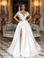 A Line Off Shoulder Wedding Dresses For Courthouse Cap Sleeve Bridal Gowns Back Zipper Customized Evening Dress For Wedding