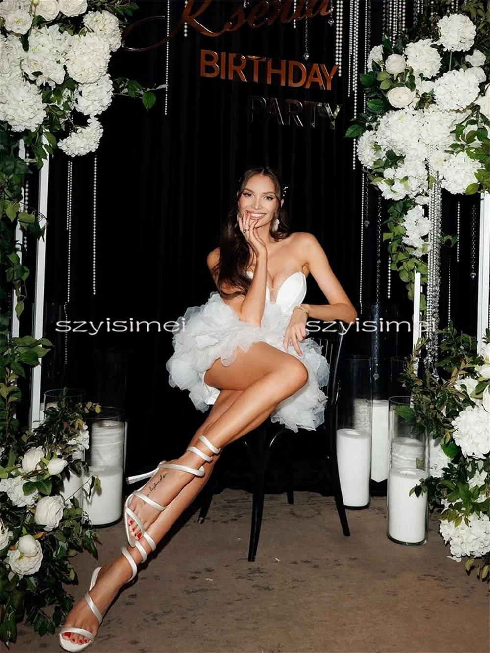 Simple A Line Prom Dresses For Wedding Sweetheart Short Party Gown For Evening Customized Cocktail Dress Bridal Dress